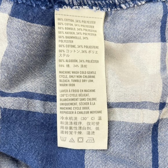 Hollister Blue & White Plaid Button Down Shirt Top ((size Small)) - Picture 7 of 7